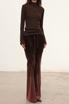 OUDE WAAG Fall/Winter 2025 Reversible Ribbed Wool Knit Top OW-OW-25AW-KT15W1BR440-KF Coffee Brown